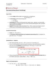 Theorie zu Übung 6 Normalverteilung (Gauss