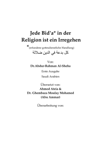 Jede Bid‛a in der Religion ist ein Irregehen - ISLAM