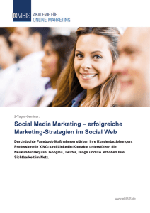 Seminarbeschreibung Social Media Marketing Seminar eMBIS