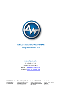 Softwaremanufaktur AW-SYSTEMS Kompetenzprofil – Max