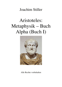 Aristoteles: Metaphysik – Buch Alpha (Buch I)