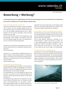 Bewerbung = Werbung?