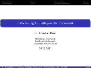 Vorlesung 7 - Prof. Dr. Christian Baun