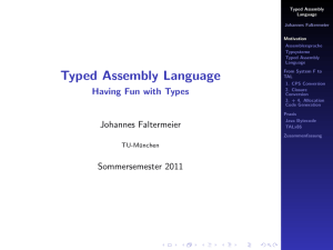 Typed Assembly Language