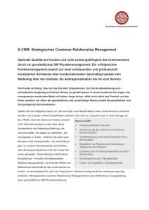 S-CRM: Strategisches Customer Relationship Management