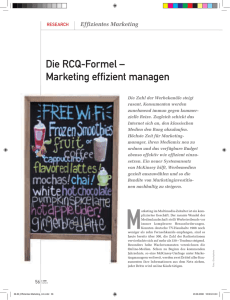 Die RCQ-Formel – Marketing effizient managen