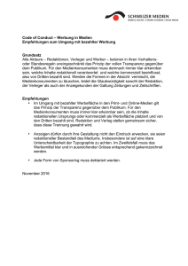 Code of Conduct - Verband Schweizer Medien