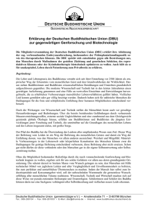 Erklärung der Deutschen Buddhistischen Union (DBU)