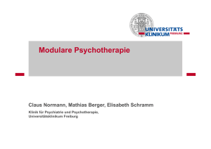 Modulare Psychotherapie - Klinik für Psychiatrie und Psychotherapie