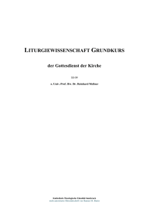 liturgiewissenschaft grundkurs