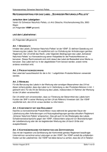 Label Vertrag des Vereins für Schweizer Naturholz Pellets