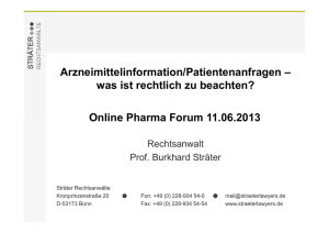 Titel VIII a - Online Pharma FORUM