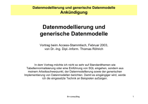 Datenmodellierung und generische Datenmodelle