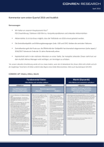 Kommentar zum ersten Quartal 2016 und Ausblick