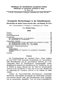 Geologische Beobachtungen in der Katschbergzone.