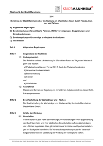 Richtlinie der Stadt Mannheim über das Anbringen bzw. Aufstellen