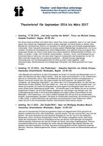Theaterbrief für September 2016 bis März 2017