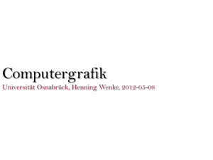 Computergrafik - Universität Osnabrück