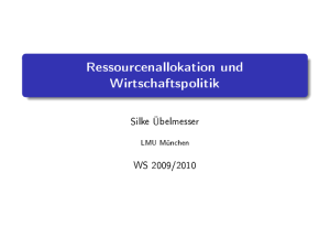 Ressourcenallokation und Wirtschaftspolitik