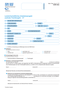 Landwirtschaftliches Arbeitslosengeld und/oder Familiengeld