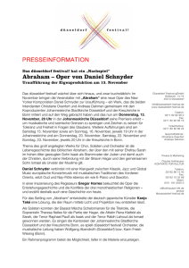 PRESSEINFORMATION Abraham – Oper von Daniel Schnyder
