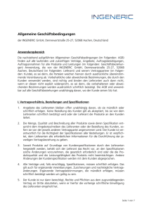 Allgemeine Geschäftsbedingungen INGENERIC GmbH