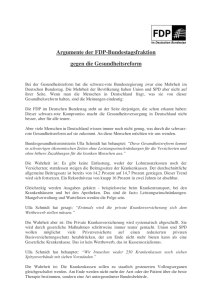 Argumente der FDP-Bundestagsfraktion gegen die Gesundheitsreform