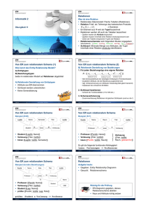 Informatik 2 Relationen R D D ⊆ × × Von ER zum relationalem