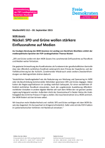Nückel: SPD und Grüne wollen stärkere Einflussnahme auf Medien