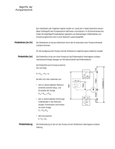 Begriffe der Pumpentechnik