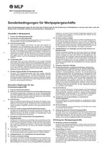 Sonderbedingungen für Wertpapiergeschäfte