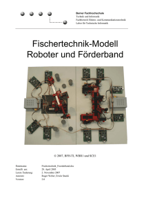 Fischertechnik-Modell Roboter und Förderband - BFH