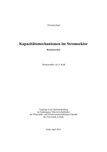 Kapazitätsmechanismen im Stromsektor