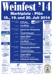 Plakat Weinfest 2014 - Karnevalsgesellschaft Blau