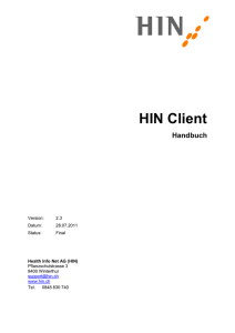 HIN Client Handbuch - HIN Client