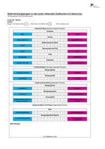 Wahrnehmungsbogen zu den polar wirkenden