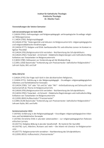 Institut f&uuml;r Katholische Theologie Praktische Theologie Dr. Monika