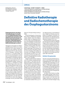 Definitive Radiotherapie und Radiochemotherapie des