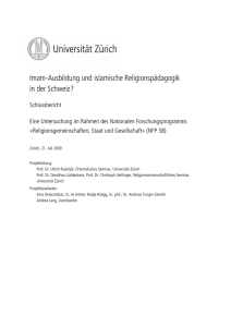 Imam-Ausbildung und islamische Religionspädagogik in der Schweiz