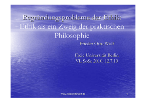 Ethik als ein Zweig der praktischen Philosophie