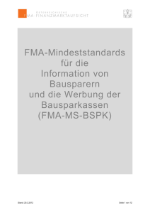 FMA-Mindeststandards f&uuml;r die Information von Bausparern und die