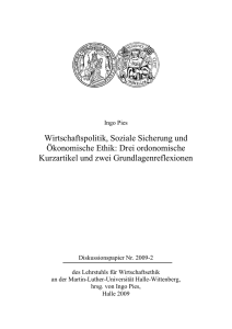 Wirtschaftspolitik, Soziale Sicherung und Ökonomische