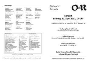 Orchester Reinach Konzert Sonntag 30. April 2017, 17 Uhr