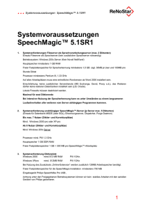Systemvoraussetzungen SpeechMagic™ 5.1SR1