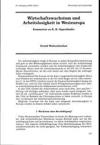 Wirtschaftswachstum und Arbeitslosigkeit in Westeuropa