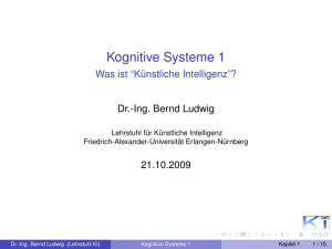Kognitive Systeme 1 - Friedrich-Alexander