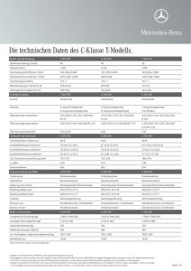 Die technischen Daten des C-Klasse T-Modells. - Mercedes