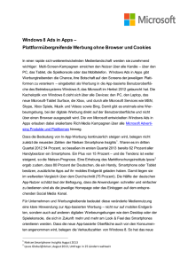 Windows 8 Ads in Apps &ndash; Plattform&uuml;bergreifende Werbung ohne