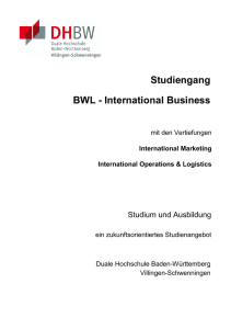 Studiengang BWL - International Business