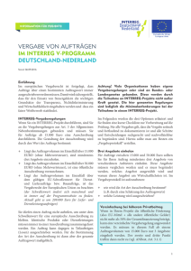 Infoblatt Vergabe - INTERREG Deutschland